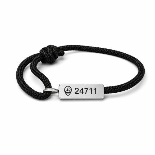 Compass Bracelet - Silver/Black