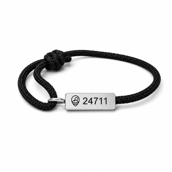 Compass Bracelet - Silver/Black