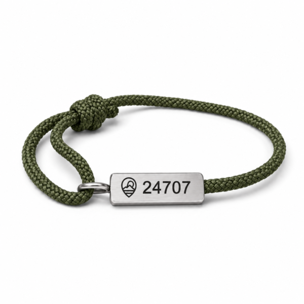 Compass Bracelet - Silver/Olive