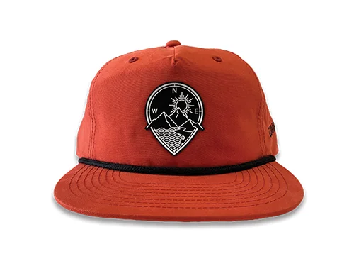 Compass Logo Grandpa Rope Hat in Dark Orange