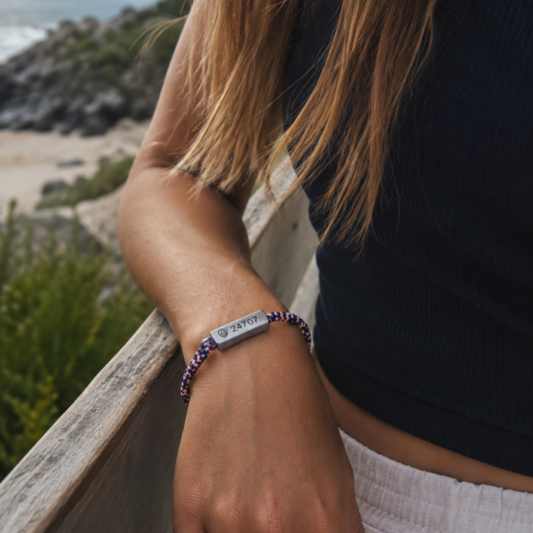 Compass Bracelet America's 250th in Red/White/Blue - Silver